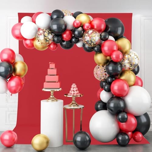 Sugargirl 10X10FT Bright Red Backdrop Background for Photography, Photo Backdrop Bright Red Screen Photo Booth Backdrop for Photoshoot Party Video(1 Panel) - Image 3