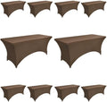 10-Pack 6ft Spandex Table Covers for Rectangle Standard Folding Tables - Wrinkle Resistant Stretch Tablecloths - Ultimate Fitted Table Protector for Parties, Banquet, Wedding by Unknown