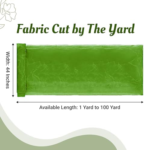 95 Yard Organza Fabric 44" Wide for Wedding Event Décor - Apple Green - Image 2