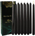 12 Pack 10 Inch Black Taper Candles - Dripless Smokeless Unscented for Wedding, Halloween & Home Decor by ECLHTLNY