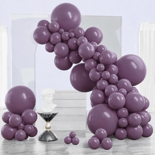 PartyWoo Dusty Purple Balloons 140pcs Lavender Boho Neutral Different Sizes by PartyWoo