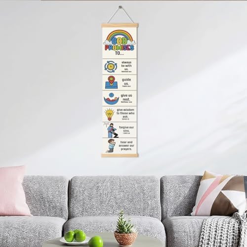Gods Promises Banner, Church Banner, Christian Rustic Hanging Door Flag, Farmhouse Decorations Outdoor Indoor, Church Activity Decor, Bible Lesson, Scripture and Words Decorations - Image 6