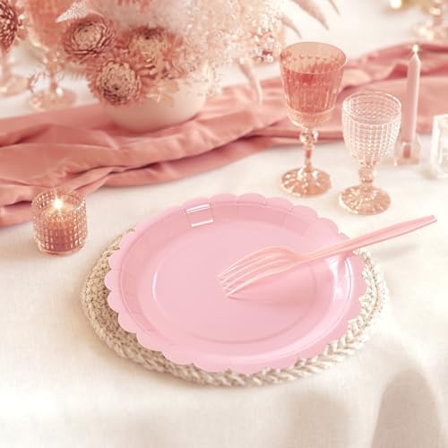 Pink Paper Plates and Napkins Party Supplies - Image 7