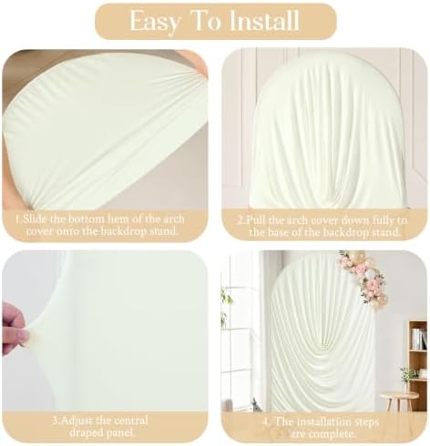 Ivory Draped Arch Cover - 6.6FT Drape Arch Backdrop Cover - Image 3