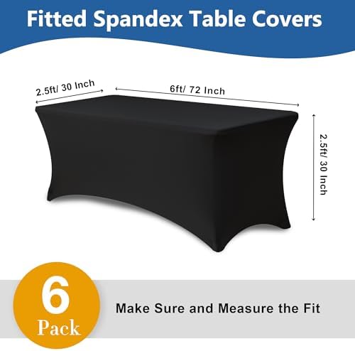 Spandex Table Cloths for 6 foot Rectangle Tables-Fitted Stretch Table Cover - Image 4