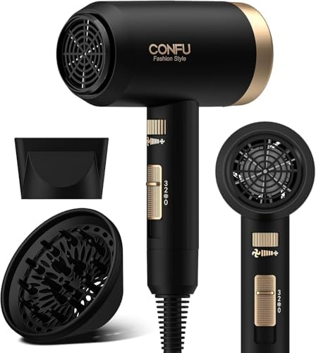Hair Dryer, CONFU Blow Dryer with Diffuser, 21000PRM Professional Hairdryer by CONFU