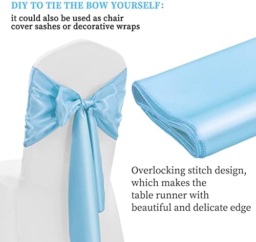 12 Pack Light Blue Satin Table Runner 12 x 108 Inch Long Premium Table Runners for Wedding Party Events Decoration, Birthday Parties, Banquets Decorations, Graduations, Engagements - Image 4