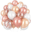 Rose Gold Balloons, 60PCS 12inch Rose Gold White Champagne Latex Balloon Confetti Balloons with Ribbon for Wedding, Baby Shower, Birthday, Engagement, Bridal Shower, Princess Party by Togvu