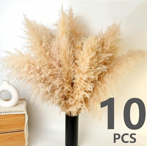 10 PCS 40" Tall Pampas Grass Stems in Natural Beige, Add a Boho Touch to Your Space—Pompas Grass Ideal for Floral Arrangements, Floor Vases, Weddings, and Creating a Bohemian Ambiance at Home. - Image 4