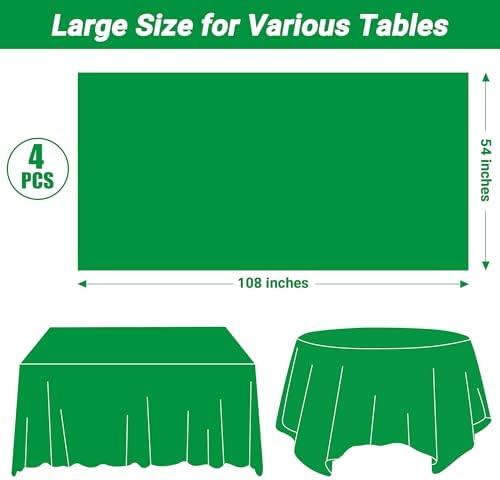 4 PCS Plastic Tablecloths for Rectangle Tables, 54 x 108 Inches Baptism Decorations, Waterproof and Leakproof Picnic Table Cover for Bachelorette Party, Colorful Tablecloth Adaptable to Every Table - Image 2