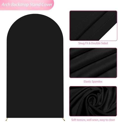 Wokceer 6.6FT Arch Backdrop Stand and Cover Set,Arch Stand with Black Cover - Image 4