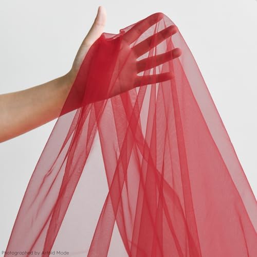 Artoid Mode 6PCS Red Gauze Table Runner 120 Inch 10FT, Seasonal Sheer Kitchen Dining Holiday Wedding Birthday Baby Shower Table Decor for Home Party - Image 4