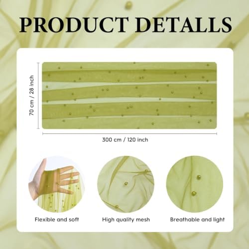 Artoid Mode Pearl Green Gauze Table Runner 10FT Home Decor - Image 6