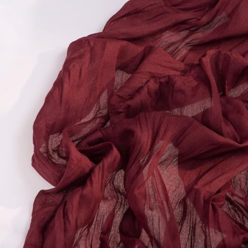 DeZerlor Burgundy Cheesecloth Table Runners 6 Pack Christmas Runners - Image 3