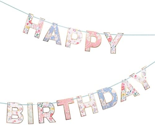 Meri Meri English Garden Birthday Banner (Pack of 1) by MeriMeri
