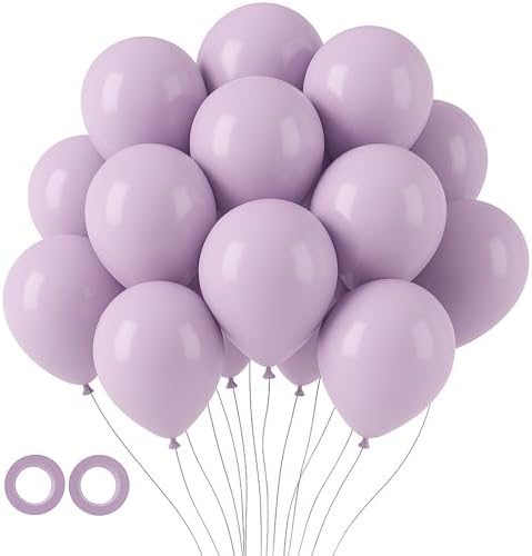 Voircoloria 105pcs Lilac Purple Party Latex Balloons, 12inch by Voircoloria
