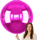50 Inch Metallic Hot Pink Round Foil Balloons 3pcs Large Balloons by vibzox
