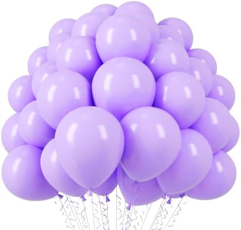 Voircoloria 110pcs Pastel Purple Light Purple Latex Party Balloons, 12inch by Voircoloria