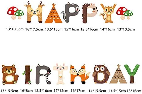 Woodland Party Decorations Woodland Happy Birthday Banner with Forest Animal Bunting Garland for Kids Boys Girls Woodland Birthday Party Supplies - Image 5
