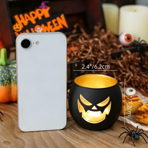 Jack O Lantern Votive Candle Holders for Indoor Outoddr Halloween Decor - Image 5