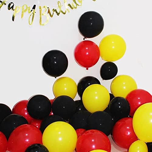 300 Pack Red Black and Yellow Balloons - 5 Inch Mini Red Black Yellow Latex Small Balloons - 100 of Each Colors for Party Balloons Arch Wreath Assorted Colors Decorations - Image 4