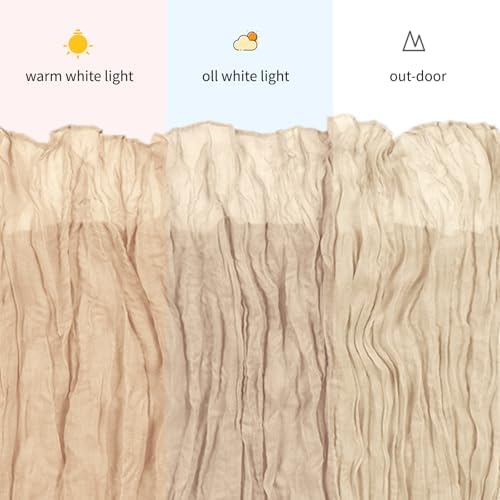 3 Pack Beige Cheesecloth Table Runner, 17 x 108 inch, Semi Sheer Boho Cheese Cloth Fabric Table Runner Bulk for Wedding, Birthday, Party, Holiday, Home Decor (Beige) - Image 7