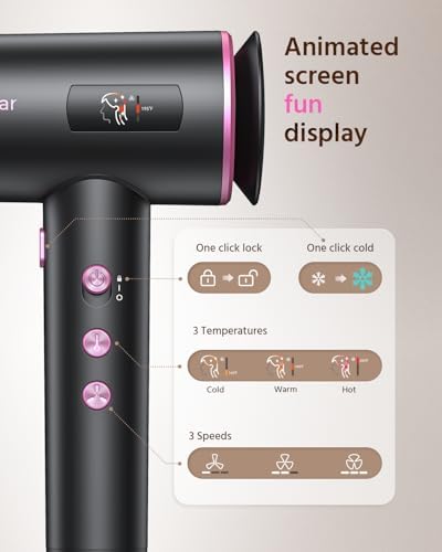 Hair Dryer, 1800W Ionic Hair Dryer with Smart Mode (Baby/Men/Women) - Image 5