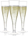 Prestee Disposable Champagne Flutes, 4.5 oz Plastic Champagne Glasses by Prestee