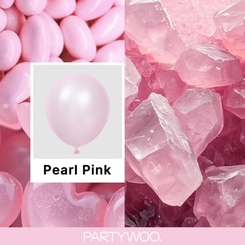 PartyWoo Pearl Pink Balloons 50pcs Light Pastel Baby Pale Pink Color - Image 2