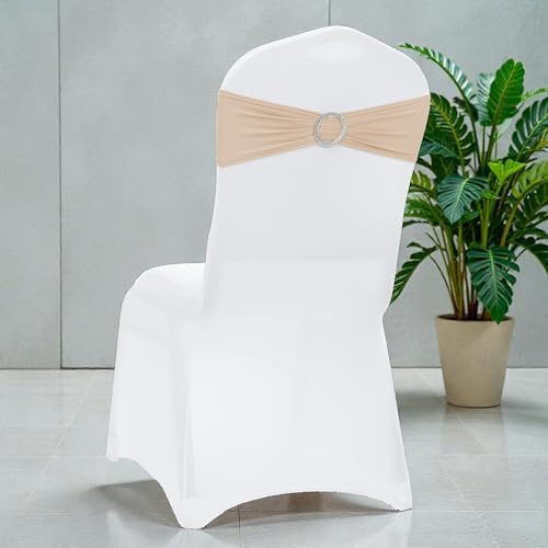 Pack of 100 Spandex Chair Sashes for Wedding Party & Event – Champagne Gold - Image 5