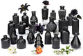 Black Glass Bud Vase Set of 22 Pcs,Small Bud Vases in Bulk,Glass Crystal Flower Vases Table Centerpieces for Party Event Wedding Decor Baby Shower Decorations (Classic Black, 22 Pcs) by JXINDUJU