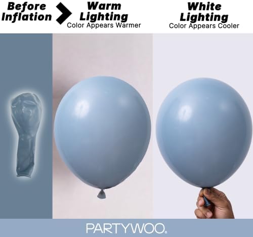 PartyWoo Dusty Blue Balloons 50pcs Slate Blue Boho Neutral Color 12 Inch - Image 3