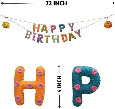 Folkulture Happy Birthday Garland, Party Garland for Wall Décor - 72 Inches - Image 4