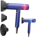 Ionic Hair Dryer with Diffuser and Concentrator, Professional Lightweight Quiet Blow Dryer, Powerful 1600 Watt Motor for Fast Drying and Straight & Wavy Hair, 3 Temps/2 Speeds, 6.56 Ft Cord, Blue by TressesTouch