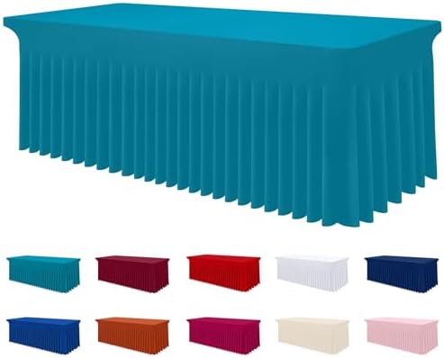 Smiry Spandex Elastic Fitted Table Cloth Skirt for 4FT Rectangle Table by Smiry