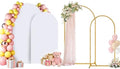 Arch Backdrop Stand and Cover Set of 2 Wedding Metal Arch Stand with Arch Cover White 7.2FT, 6FT for Wedding Party Bridal Baby Shower Birthday Ceremony Event Decor by Chesjin