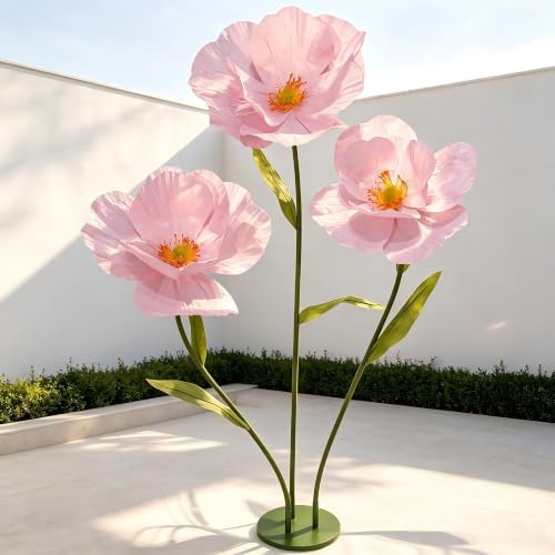 5.58FT Artificial Paper Flowers, Large Flower Backdrop - Image 7