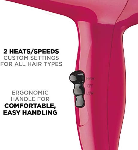 Conair 1875 Watt Mid-Size Styler Hair Dryer, Red - Image 3