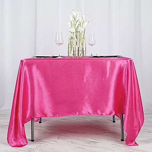 Balsa Circle 10 pcs 72x72 inch Fuchsia Square Tablecloth Satin Fabric Overlays Linens | Table Cloths Cover for Wedding Party Banquet Reception Events Decoration Kitchen Dining Events Kitchen Dining - Image 4