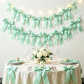2 Strings Sage Green Bow Garland Banner Decorations, Pre-Strung Satin Ribbon Bows for Birthday, Baby Shower, Bridal Shower, Coquette Girls Room, Bow Themed Party, Wedding, Christmas Tree Decorations by AERORIBOWEnjoyEveryDay