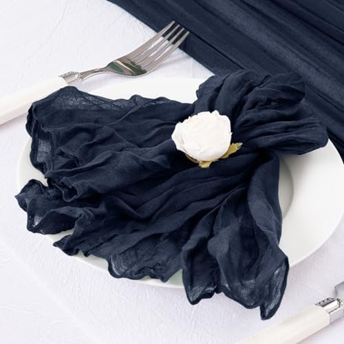 DeZerlor Navy Blue Washable Cheesecloth Napkins Set of 12 for Party - Image 6