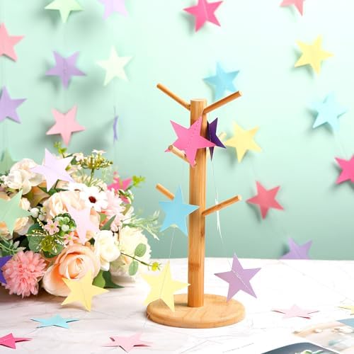 Patelai Macaron Color Glitter Star Garland Banner 2026 New Years Decor 130 Feet Rainbow Candy Themed Star Hanging Banner Twinkle Backdrop for Baby Shower Easter Birthday Classroom Party Supplies - Image 4