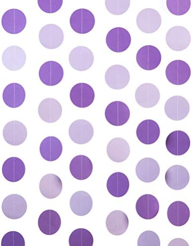 Purple Lavender Paper Garland Circle Dots Party Garland Streamer Backdrop Hanging Decorations, 2.5" in Diameter, 20 Feet in Total - Image 5