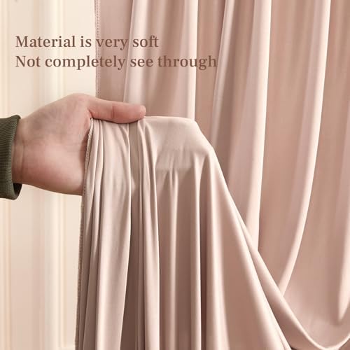 8x10FT Nude Backdrop Curtains for Wedding Parties, Wrinkle Free Polyester Photography Backdrop Drapes for Wedding Baby Shower Birthday Parties Stage Background Stand Decorations 4x10ft,2 Panels - Image 3