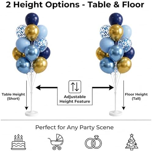 Blue Gold Balloon Column Kit Set of 2 for Floor&Table Party Decor - Image 4