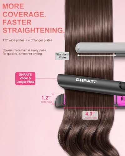 SHRATE Flat Iron Hair Straightener | 2 in 1 Flat Iron and Curler | 1.2 Inch - Image 3