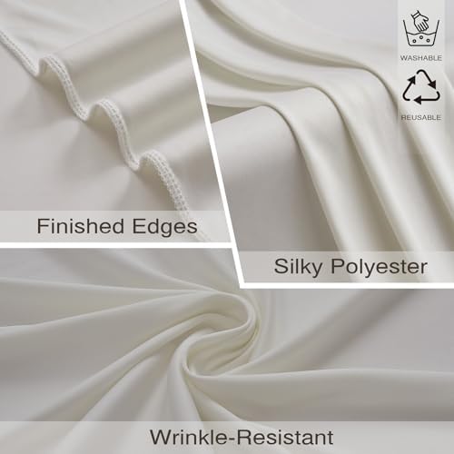 10x10ft Wrinkle Free Beige Backdrop Curtains for Parties, 2 Panels 5x10ft Silky Polyester Photo Backdrop Drapes Back Drop Cloth Drapery for Wedding Birthday Photography Background - Image 2