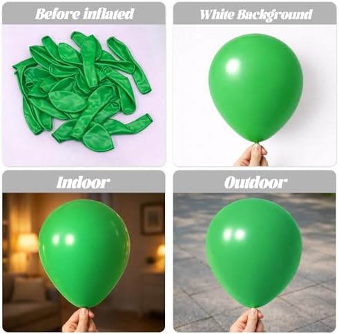 Voircoloria 105pcs Green Party Latex Balloons, 12inch - Image 3