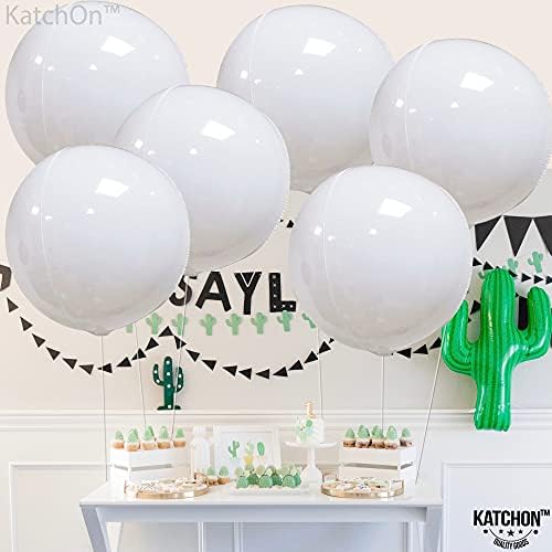 KatchOn White Mylar Balloons - 22 Inch, Pack of 6 | 4D White Foil Balloons - Image 6