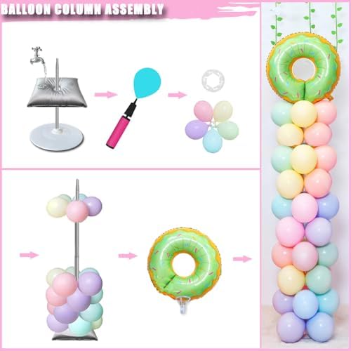 DECOJOY Balloon Column Stand Set of 2, Adjustable 7 Feet Ballon Arch Stands with Bases for Floor, Tall Baloon Tower Pillar Assembly Kit for Halloween, Birthday, Party Decorations - Image 6